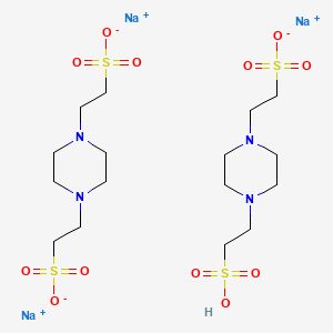 Molecular structure of PIPES sesquisodium salt