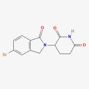 Molecular structure of 3-(5-bromo-1-oxo-2,3-dihydro-1H-isoindol-2-yl)piperidine-2,6-dione