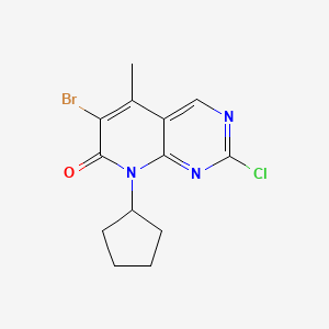 Molecular structure of 6-broMo-2-chloro-8-cyclopentyl-5-Methylpyrido2,3-dpyriMidin-7(8H)-one
