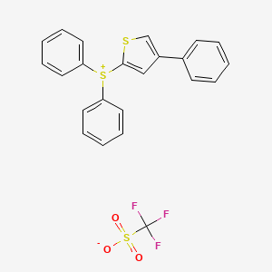 Molecular structure of Diphenyl(4-phenylthiophen-2-yl)sulfanium trifluoromethanesulfonate