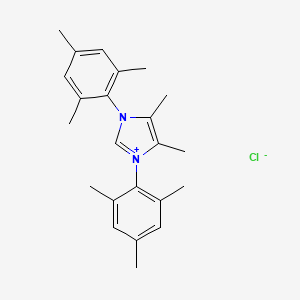 Molecular structure of 1,3-Dimesityl-4,5-dimethyl-1H-imidazol-3-ium chloride