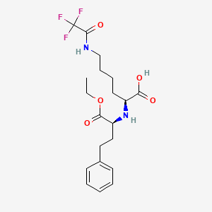 Molecular structure of N2-(1S-Ethoxycarbonyl-3-phenylpropyl)-N6-trifluoroacetyl-L-lysine