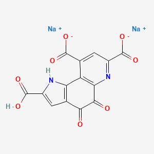 Molecular structure of Disodium 4,5-dihydro-4,5-dioxo-1H-pyrrolo(2,3-f)quinoline-2,7,9-tricarboxylate