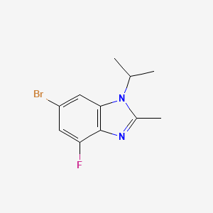Molecular structure of 6-Bromo-4-fluoro-1-isopropyl-2-methyl-1H-benzodimidazole