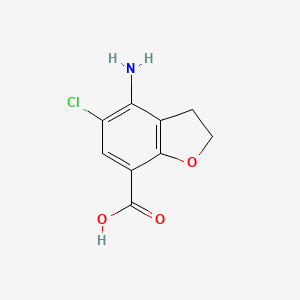 Molecular structure of 4-Amino-5-chloro-2,3-dihydro-7-benzofurancarboxylic acid