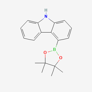 Molecular structure of 4-(4,4,5,5-Tetramethyl-1,3,2-dioxaborolan-2-YL)-9H-carbazole