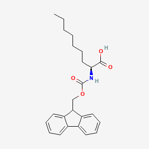 Molecular structure of Fmoc-(S)-2-aminononanoic acid