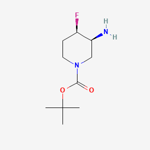 Molecular structure of (3S,4R)-tert-Butyl 3-amino-4-fluoropiperidine-1-carboxylate