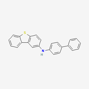 Molecular structure of N-(1,1-biphenyl-4-yl)dibenzob,dthiophen-2-amine