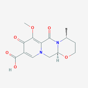 Molecular structure of 7-Methoxy-4-Methyl-6,8-dioxo-3,4,6,8,12,12a-hexahydro-2H-(1,3)oxazino(3,2-d)pyrido(1,2-a)pyrazine-9-carboxylic acid, (4R,12AS)-