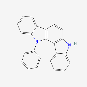Molecular structure of 12-phenyl-5,12-dihydroindolo3,2-acarbazole
