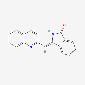 Molecular structure of 3-(2-Quinolylmethylene)phthalimidine