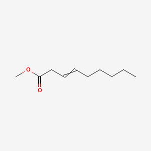 Molecular structure of 3-Nonenoic acid, methyl ester