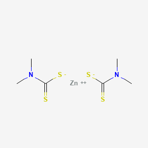Molecular structure of Zinc bis dimethyldithiocarbamate