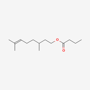 Molecular structure of 3,7-Dimethyloct-6-en-1-yl butyrate