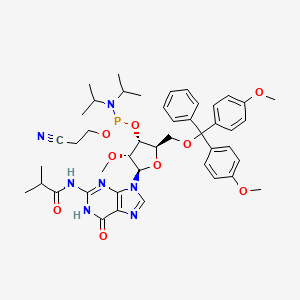 Molecular structure of 5-O-DMT-2-O-Me-rG(N-iBu)-3-CEDPA