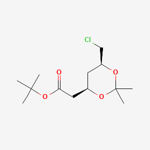 Molecular structure of (4R,6S)-6-(Chloromethyl)-2,2-dimethyl-1,3-dioxane-4-acetic Acid 1,1-Dimethylethyl Ester