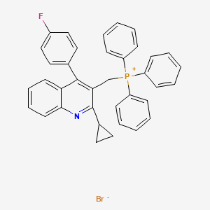 Molecular structure of 2-Cyclopropyl-4-(4-fluorophenyl)-3-quinolinylmethyltriphenylphosphonium bromide