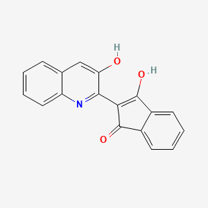 Molecular structure of 1H-Inden-1-one, 3-hydroxy-2-(3-hydroxy-2-quinolinyl)-
