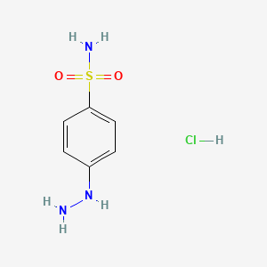 Molecular structure of 4-Hydrazinobenzene-1-sulfonamide hydrochloride