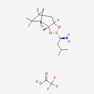 Molecular structure of (R)-BoroLeu-(+)-Pinanediol trifluoroacetate