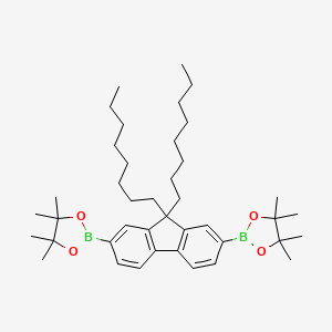 Molecular structure of 9,9-Dioctylfluorene-2,7-bis(boronic acid pinacol ester)