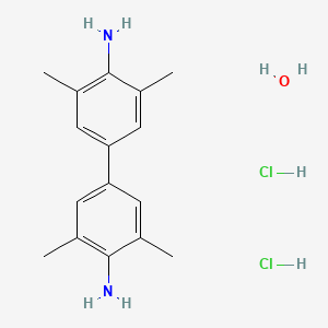 Molecular structure of 3,3′,5,5′-Tetramethyl-[1,1′-biphenyl]-4,4′-diamine dihydrochloride hydrate
