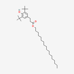 Molecular structure of Hydrocinnamic acid, 3,5-di-t-butyl-4-hydroxy-, octadecyl ester