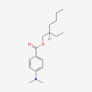 Molecular structure of 2-Ethylhexyl 4-dimethylaminobenzoate