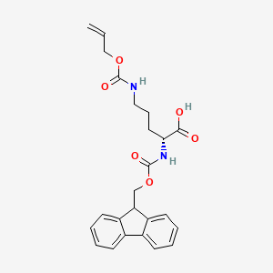 Molecular structure of N-Fmoc-N-allyloxycarbonyl-D-ornithine