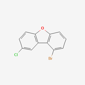 Molecular structure of 1-bromo-8-chlorodibenzob,dfuran