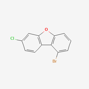 Molecular structure of 1-bromo-7-chlorodibenzofuran