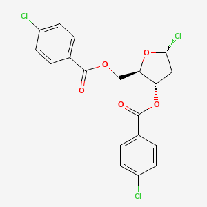 Molecular structure of 1-Chloro-3,5-di-(4-chlorobenzoyl)-2-deoxy-D-ribose