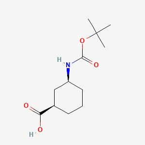 Molecular structure of (1R,3S)-3-{[(tert-butoxy)carbonyl]amino}cyclohexane-1-carboxylic acid