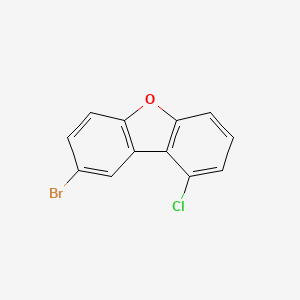 Molecular structure of 8-Bromo-1-chlorodibenzo[b,d]furan