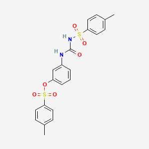 Molecular structure of [3-[(4-methylphenyl)sulfonylcarbamoylamino]phenyl] 4-methylbenzenesulfonate