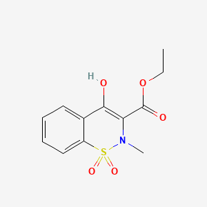 Molecular structure of Ethyl 4-hydroxy-2-methyl-2H-1,2-benzothiazine-3-carboxylate 1,1-dioxide