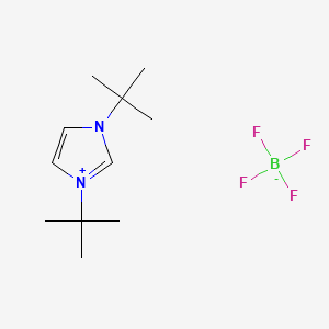 Molecular structure of 1,3-Di-tert-butylimidazolium Tetrafluoroborate