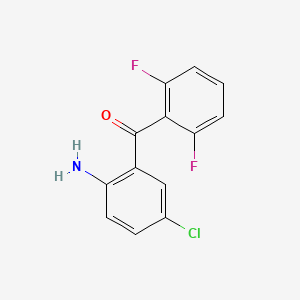 Molecular structure of 2-Amino-5-chloro-2,6-difluorobenzophenone