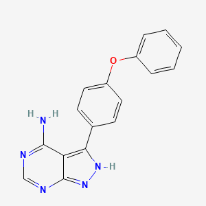Molecular structure of 3-(4-Phenoxyphenyl)-1H-pyrazolo3,4-dpyrimidin-4-amine