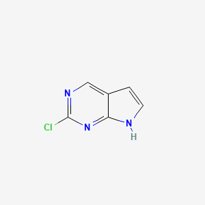 Molecular structure of 2-Chloro-7H-pyrrolo2,3-dpyrimidine