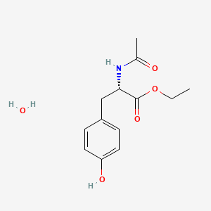 Molecular structure of Ethyl N-acetyl-L-tyrosinate hydrate