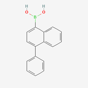 Molecular structure of 4-phenylnaphthalen-1-ylboronic acid