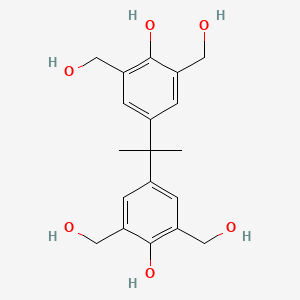 Molecular structure of 5,5-isopropylidenebis(m-xylene-2,alpha,alpha-triol)