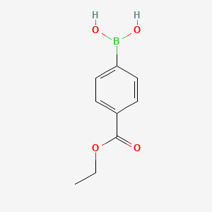 Molecular structure of 4-Ethoxycarbonylphenylboronic acid