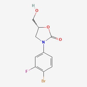 Molecular structure of (5R)-3-(4-Bromo-3-fluorophenyl)-5-hydroxymethyloxazolidin-2-one