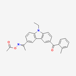 Molecular structure of 1-9-Ethyl-6-(2-methylbenzoyl)-9H-carbazol-3-ylethanone 1-(O-acetyloxime)