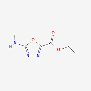 Molecular structure of Ethyl 5-amino-1,3,4-oxadiazole-2-carboxylate