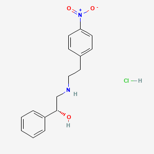 Molecular structure of 1R)-2-2-(4-nitrophenyl)ethylamino-1-phenylethanol,hydrochloride