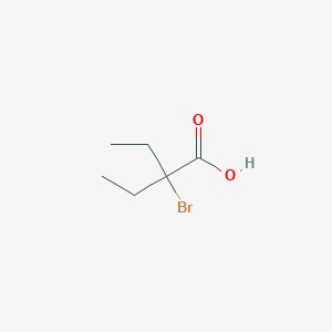 Molecular structure of 2-bromo-2-ethyl butanoic acid
